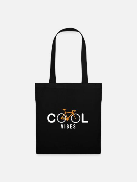 vélo cool vibes velo humour cycliste - Sac en tissu - noir