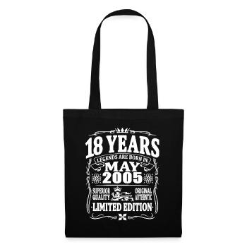 18 years old - Born in May 2005 - Tote Bag - black - Front
