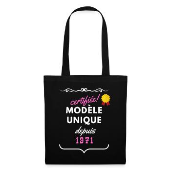 certifiée unique 1971 femme - Sac en tissu - noir - Devant
