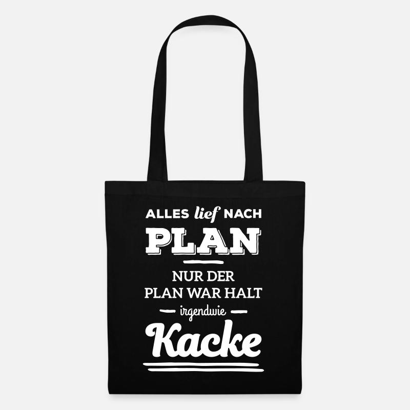 Alles lief nach Plan war Kacke Spruch lustig - Stoffbeutel - Schwarz
