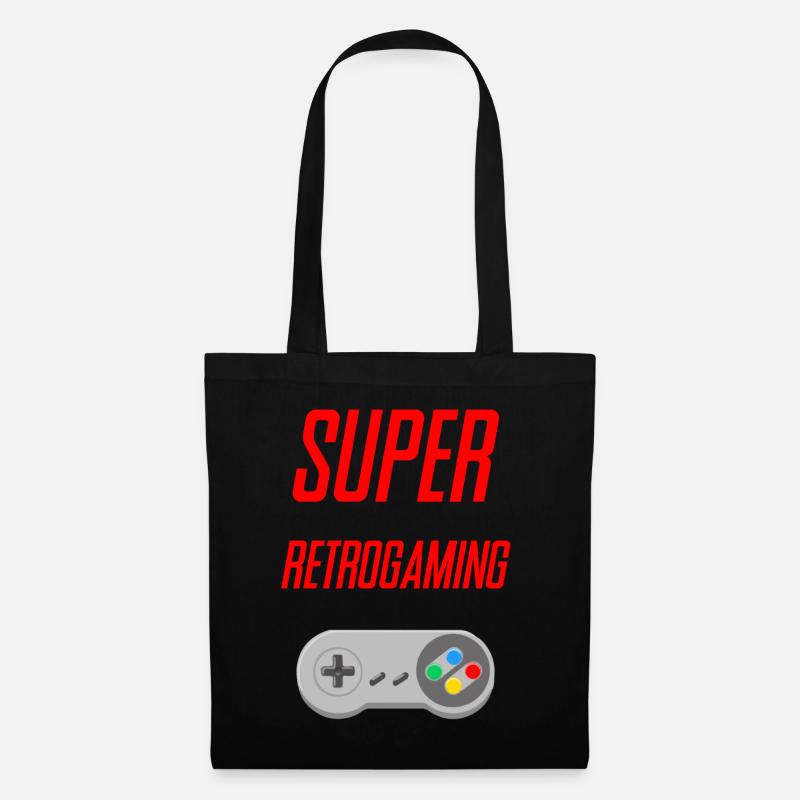 SUPER retrogaming - Stoffbeutel - Schwarz