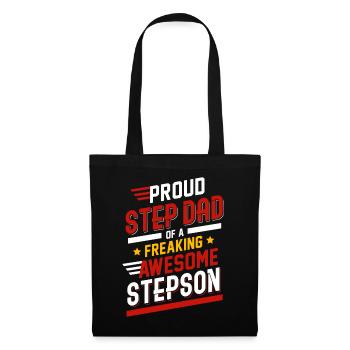 Proud Step Dad Of A Freaking Awesome Stepson - Tote Bag - black - Front