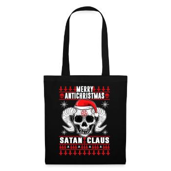 Merry Antichristmas - Satan Claus Ugly Sweater - Tote Bag - black - Front