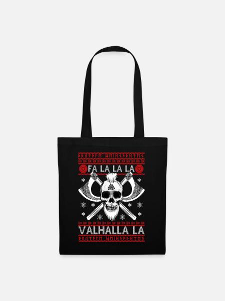 FALALALA VALHALLA LA - VIKING UGLY XMAS SWEATER - Stoffbeutel - Schwarz