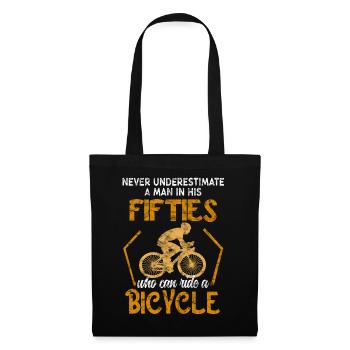 Fahrrad 50er alter Mann lustig Radsport - Stoffbeutel - Schwarz - Vorne
