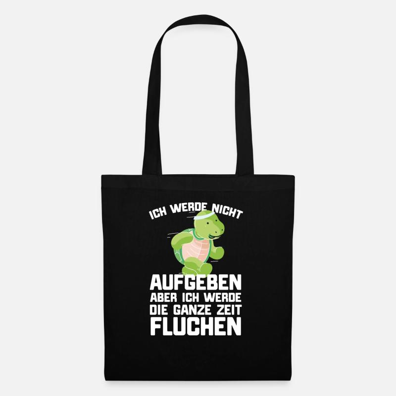 Joggen Jogging Marathon Lustiger Spruch Elephant - Stoffbeutel - Schwarz