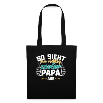 Geschenk Vater cooler Papa - Stoffbeutel - Schwarz - Vorne