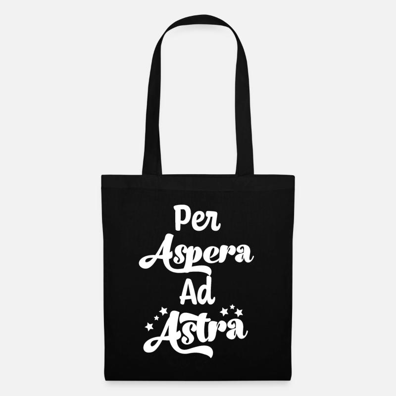 Per Aspera Ad Astra Lateinischer Spruch Latein - Stoffbeutel - Schwarz