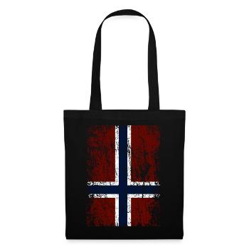 Drapeau norvégien à la verticale (foncé) - Sac en tissu - noir - Devant