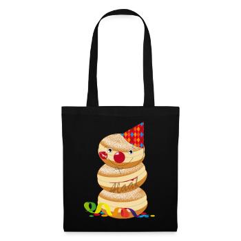 beignets de carnaval drôle avec la bouche de baisers et alaaf - Sac en tissu - noir - Devant