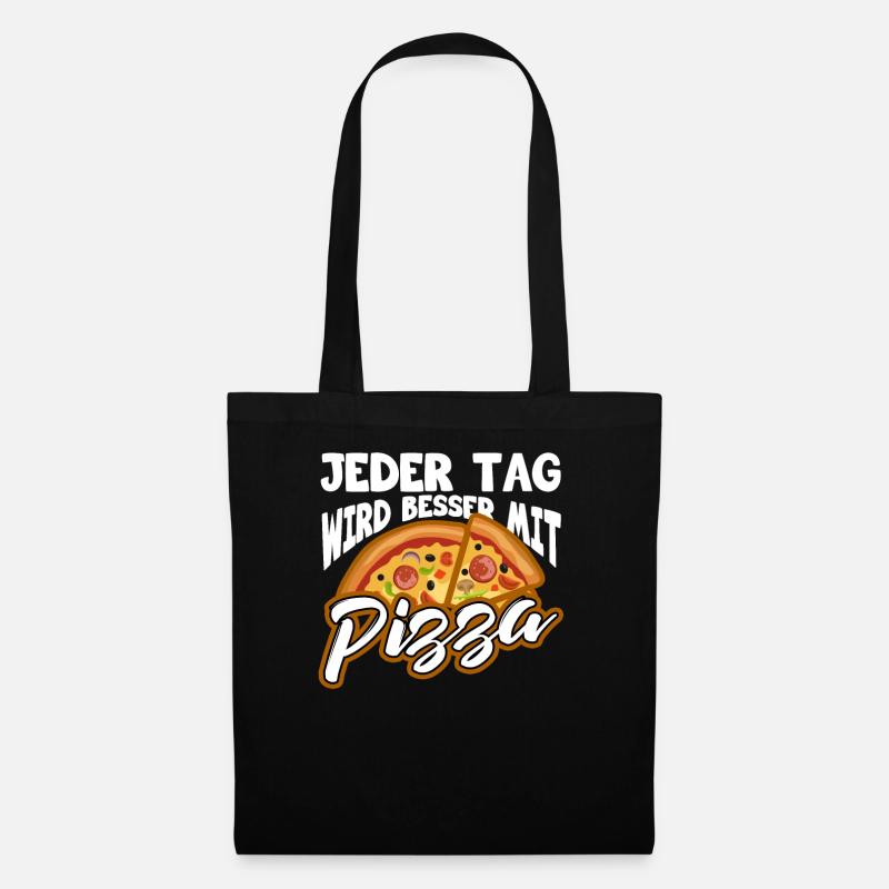 Pizza - Stoffbeutel - Schwarz