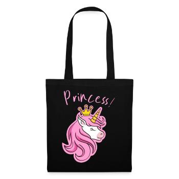 Majestueuse couronne de licorne imprimée - Sac en tissu - noir - Devant