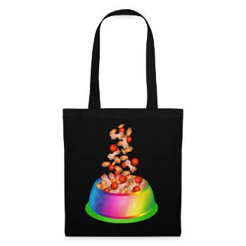 Dog apf in rainbow colours with dog food - Tote Bag - black - Front
