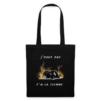 Vache d'herens, j'peux pas j'ai la flemme - Sac en tissu - noir - Devant