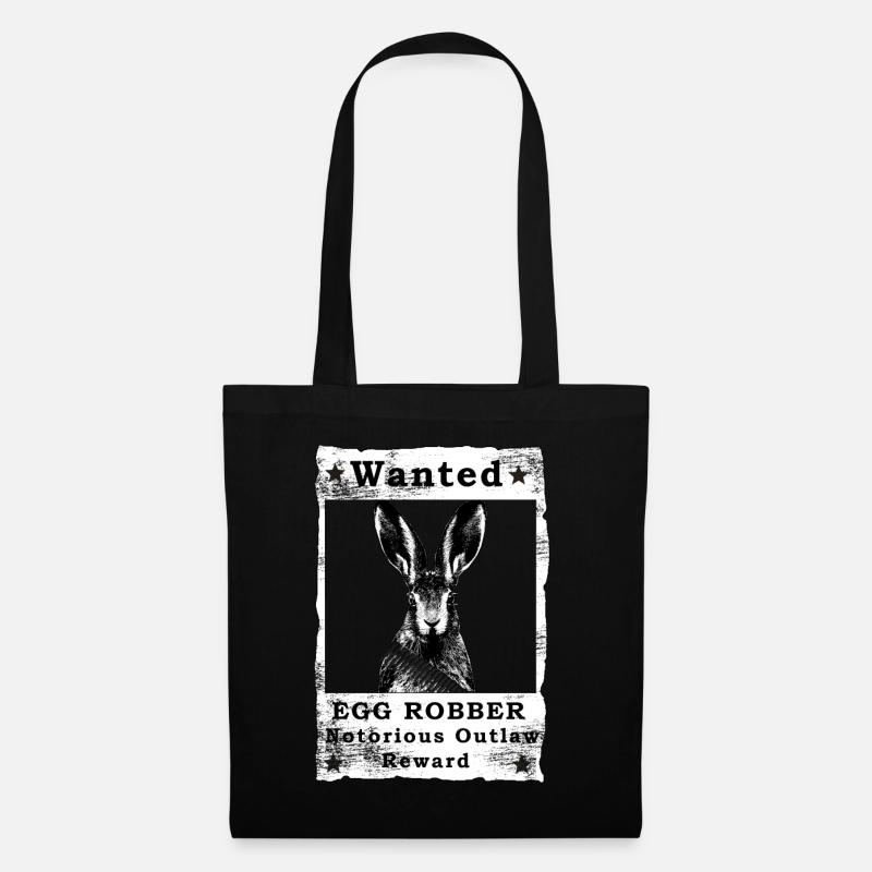 Osterhase Gesucht Mugshot Polizei Ostern - Stoffbeutel - Schwarz