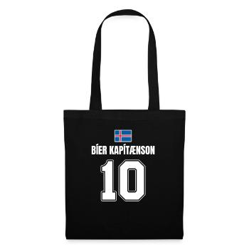 Fußball Island Sauf Trikot Bier Kapitaenson 10 - Stoffbeutel - Schwarz - Vorne