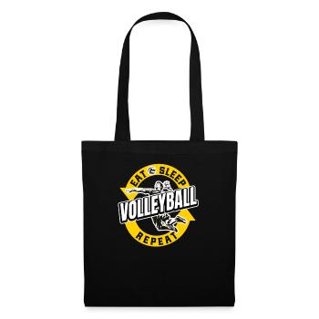 Volleyballer Volleyballerin Eat Sleep Volleyball - Stoffbeutel - Schwarz - Vorne