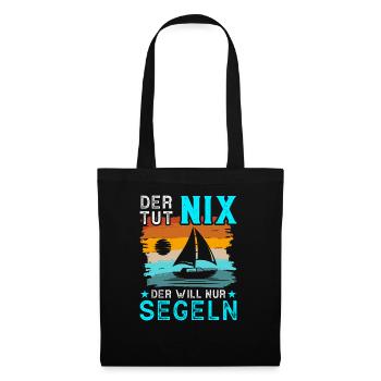 Segler Segelschiff Segelboot - Stoffbeutel - Schwarz - Vorne