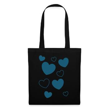 Blue Heart Pattern Heart Pattern Gift - Tote Bag - black - Front