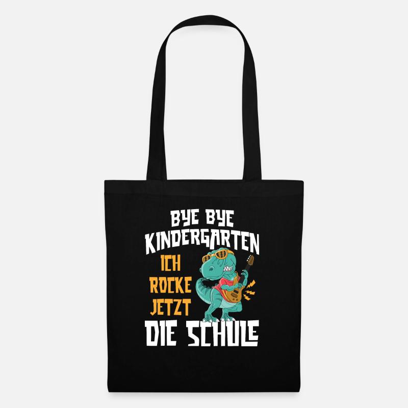 Schulkind 2023 Dino Bye Bye Kindergarten - Stoffbeutel - Schwarz