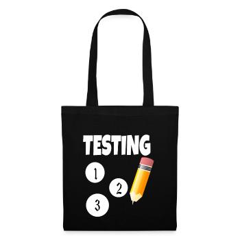 Test 123 mit Bleistift - Stoffbeutel - Schwarz - Vorne