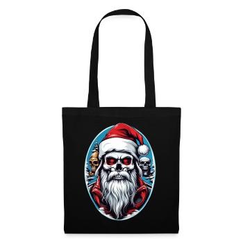 Weihnachtsmann Skull - Stoffbeutel - Schwarz - Vorne