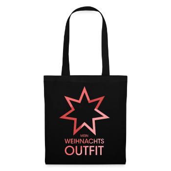 weihnachtsoutfit Symbol Weihnachten Stern Symbol - Stoffbeutel - Schwarz - Vorne