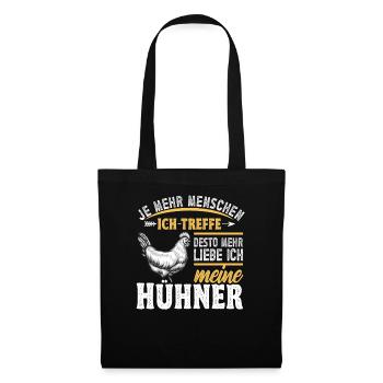 Hühnerbauer Huhn Hühner Gott - Stoffbeutel - Schwarz - Vorne