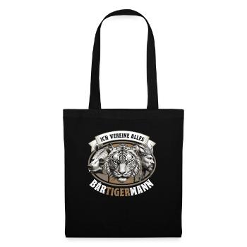 Vikinger Bär Tiger Mann Bärtigermann Wortspiel - Stoffbeutel - Schwarz - Vorne