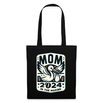 Mom 2024 - Schwangerschaftsankündigung T-Shirt - Stoffbeutel - Schwarz - Vorne