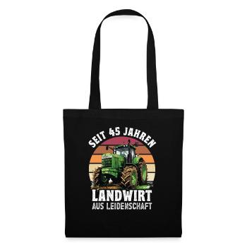Landwirt aus Leidenschaft Traktor 45 Geburtstag - Stoffbeutel - Schwarz - Vorne