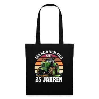 Der held Vom Feld Traktor 28 Geburtstag - Stoffbeutel - Schwarz - Vorne