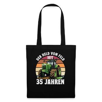 Der held Vom Feld Traktor 28 Geburtstag - Stoffbeutel - Schwarz - Vorne