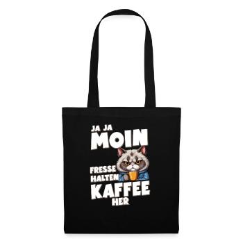 Zum Kaffeetrinken geboren zur Arbeit gezwungen - Stoffbeutel - Schwarz - Vorne