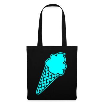 Eis cool Eiscreme Waffel Sommer stylish Sweets Fan - Stoffbeutel - Schwarz - Vorne