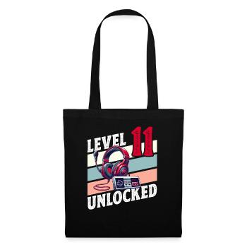 11E ANNIVERSAIRE GARÇON RETRO GAMER NIVEAU DE JEU - Sac en tissu - noir - Devant