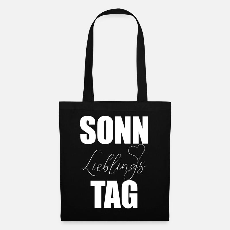 Sonntag Lieblingstag Herz - Stoffbeutel - Schwarz