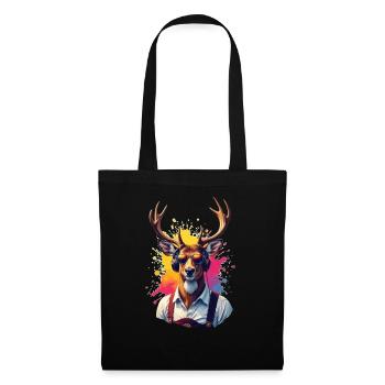Feast Costume Deer with Headphones Sunglasses - Tote Bag - black - Front