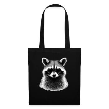 Raccoon with Sunglasses Animal Motif Art - Tote Bag - black - Front
