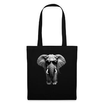Elefant Sonnenbrille Tier Motiv Elefantenliebhaber - Stoffbeutel - Schwarz - Vorne