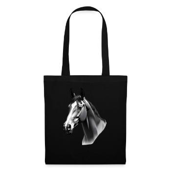 Horse Black White Outfit Animal Motif Art Horses - Tote Bag - black - Front