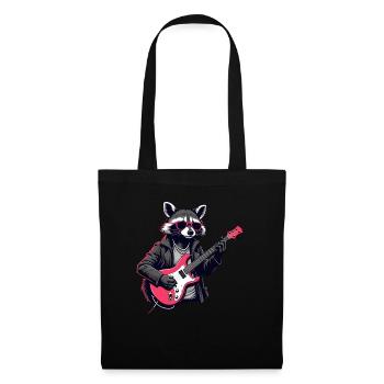 raccoon music guitar guitar player raccoon - Tote Bag - black - Front