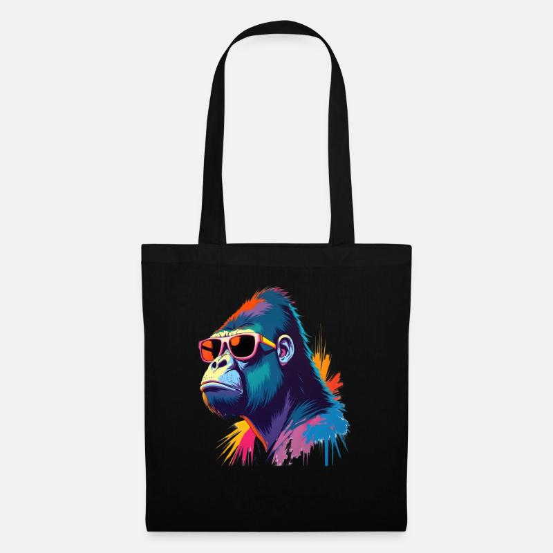 Gorilla Kunst Kunstwerk Pop Art Gorilla - Stoffbeutel - Schwarz