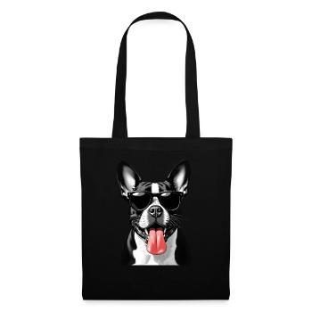 Bouledogue chien motif animal drôle bouledogues - Sac en tissu - noir - Devant