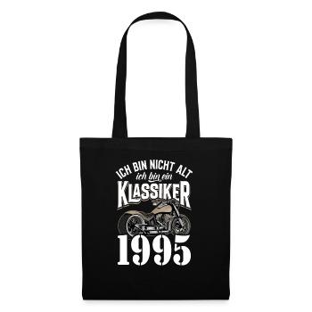 30th Birthday 1995 Motorcycle Motorcyclist - Tote Bag - black - Front