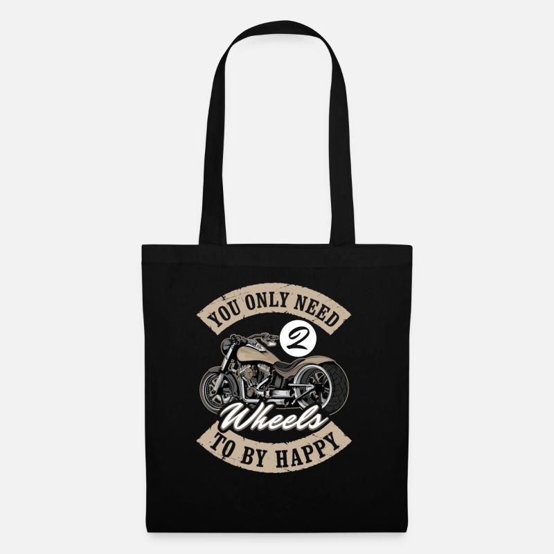 Motorrad Motorradfahrer You Only Need Two Wheels - Stoffbeutel - Schwarz