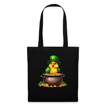 Papagei St. Patricks Day Outfit Vogel - Stoffbeutel - Schwarz - Vorne