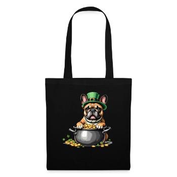 Bouledogue français Tenue de la Saint-Patrick - Sac en tissu - noir - Devant