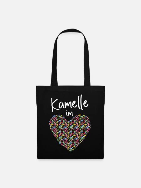 Kamelle im Herz Karneval Köln Konfetti Kölle Alaaf - Stoffbeutel - Schwarz