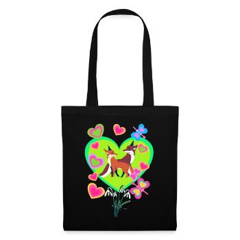 Retro Fox Foxes Vintage 80s 90s Vixen - Tote Bag - black - Front